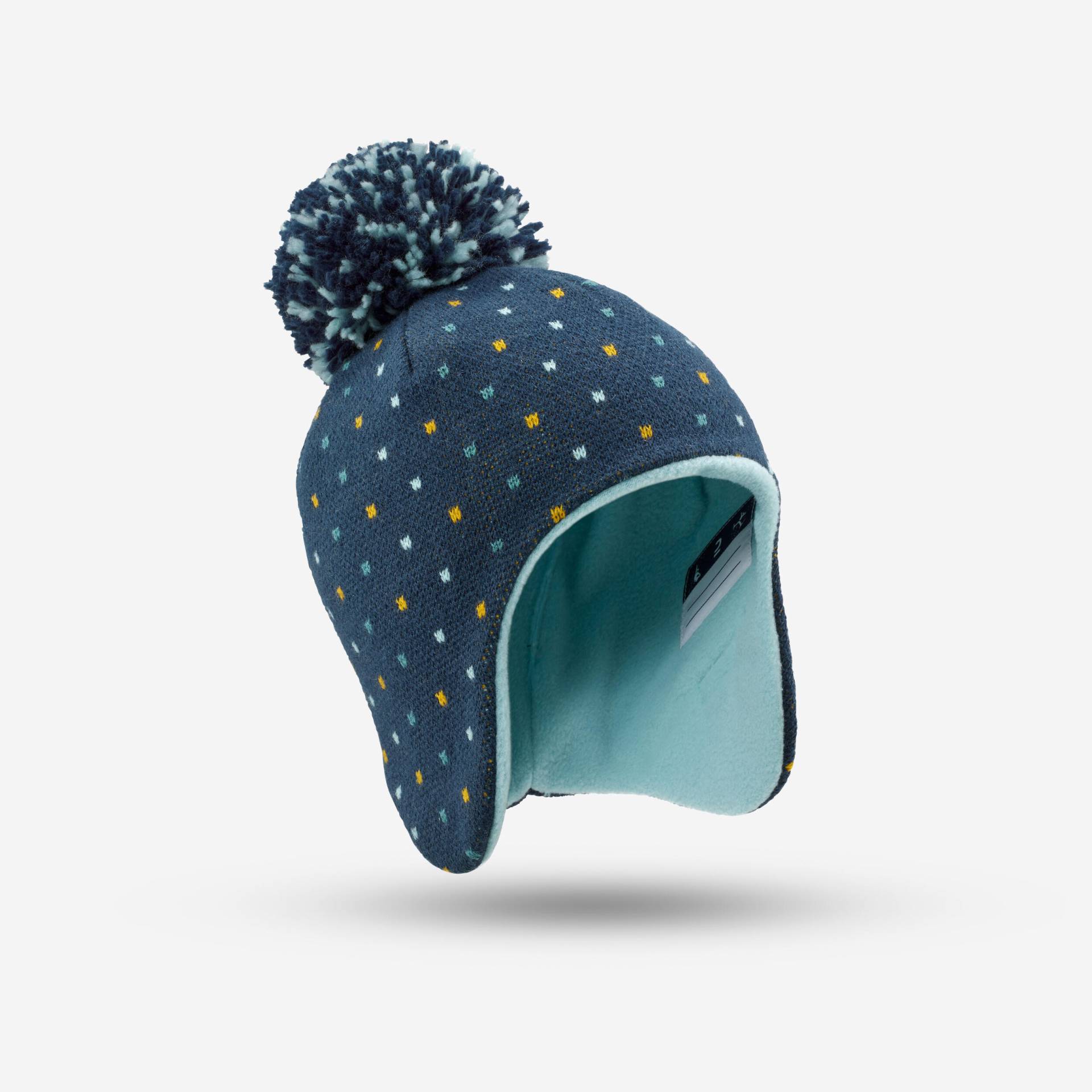 Skimütze peruanisch Baby - Simple Warm marineblau/türkis von WEDZE