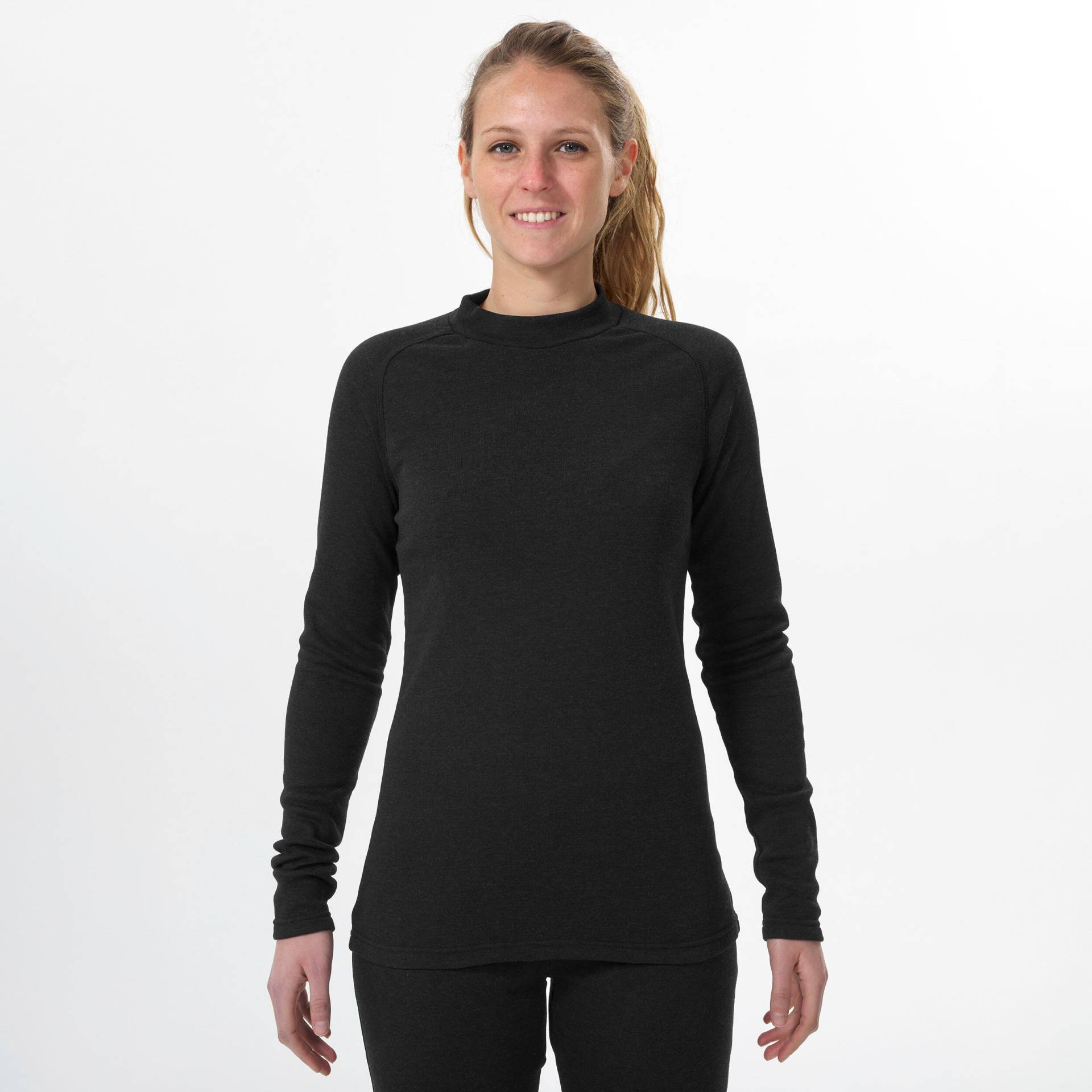 Skiunterwäsche Funktionsshirt Damen - BL 100 schwarz von WEDZE