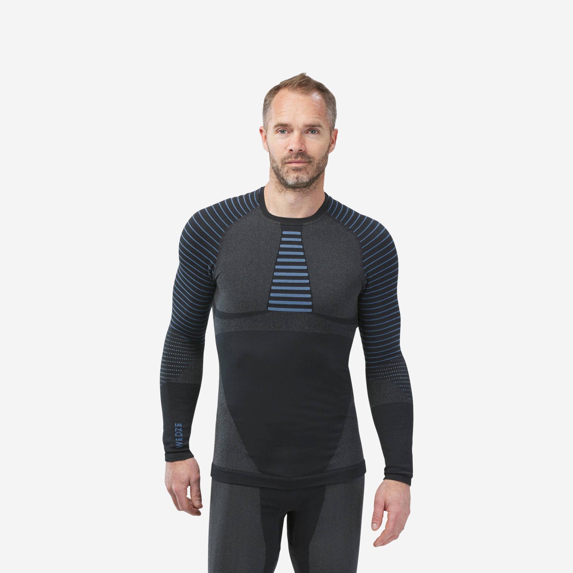 Skiunterwäsche Funktionsshirt Herren Seamless - BL 980 blau/grau von WEDZE