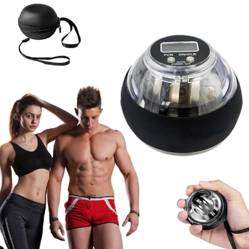 Curaball Handtrainer, Curaball Handbälle – Verstellbarer Unterarmtrainer, Gyroskopischer Handgelenk-Trainingsball mit LED-Beleuchtung und automatischem Start (A) von WEIWOGU