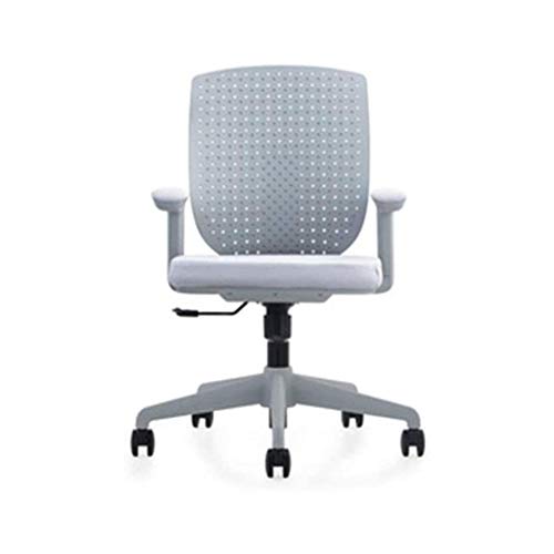 WEJIFU Büro-Computer-Schreibtischstühle für zu Hause, ergonomischer, drehbarer Bürostuhl aus Stoff mit mittlerer Rückenlehne und Lordosenstütze (grau) Vision von WEJIFU