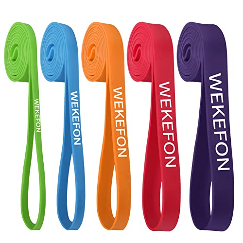 WEKEFON Pull Up Assistance Bands 5-170lbs Thick Heavy Duty Resistance Bands Set for Men & Women, Exercise Bands Stretch Workout Band for Body Training, Crossfit Mobility Fitness Assist Bands Set of 5 von WEKEFON