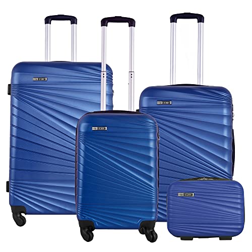 Set mit 4 harten Kabinenkoffern 56 cm, mittlerem Koffer 66 cm, großem Koffer 76 cm und Tasche 23 cm, elektrisches Blau von WELL HOME MOBILIARIO & DECORACIÓN