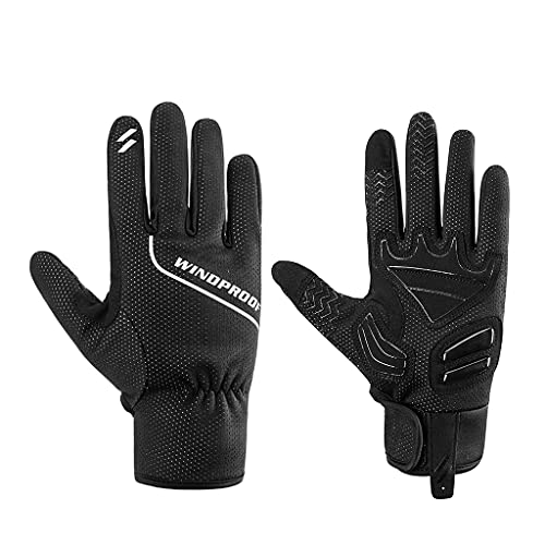 WELLDOER 1 Paar warme, winddichte, wasserdichte, rutschfeste Thermo-Handschuhe für Touchscreen, Vollfinger-Handschuhe mit G-Grip von WELLDOER
