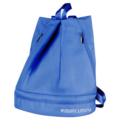 Wasserdichte Reisetasche für Damen und Herren, Golfschuhe, Rucksack, große Sporttasche mit Schuhfach, Reißverschlusstasche, königsblau von WENGU