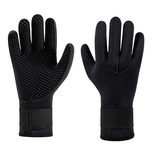 Wasserhandschuhe, 5 mm, Neopren, Fünf-Finger-Handschuhe, warmer Neoprenanzug, Winterhandschuhe mit verstellbarem Hüftgurt, für Tauchen, verstellbarer Hüftgurt von WENGU