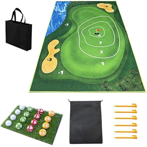 2023 New Casual Golf Game Sets, Golf Training Matten Golf Course Putting Stroke Mats Golf-Trainingshilfen for Game Party Tailgating and Outdoor Indoor(4x6ft) von WENJING
