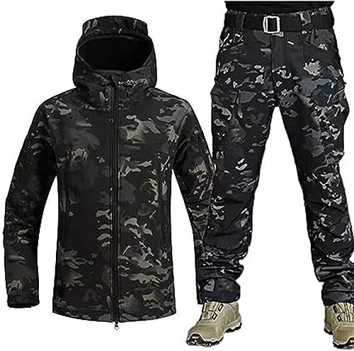 WENNEWU Militärische Softschalenanzüge, Taktische Jacke Für Herren Und Hosen, wasserdichte Armee -Kampfanzugsets, wasserdichte Camo Uniform,C,XXL von WENNEWU