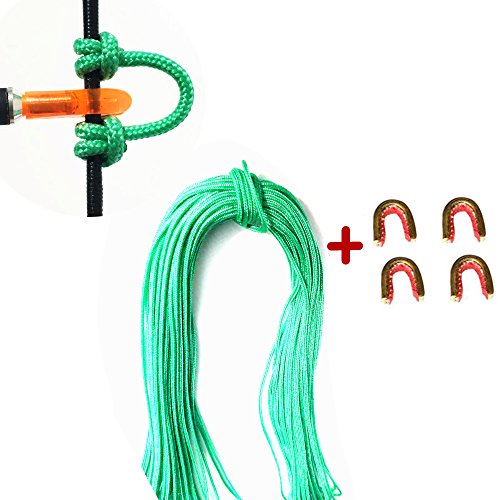 WEREWOLVES Hohe Qualität Bogenschießen Compoundbogen String Release D Loop Seil mit 4 Stück Messing Nocke Schnalle Clip (Grün) von WEREWOLVES