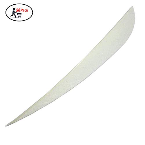 WEREWOLVES Pfeilfedern 3 "4" 5 "Truthahnfedernpfeil Fletches Feather Peltate Rechtsflügel Drop Shape Naturschaufeln für DIY Arrows Fletches (5", Weiß) von WEREWOLVES