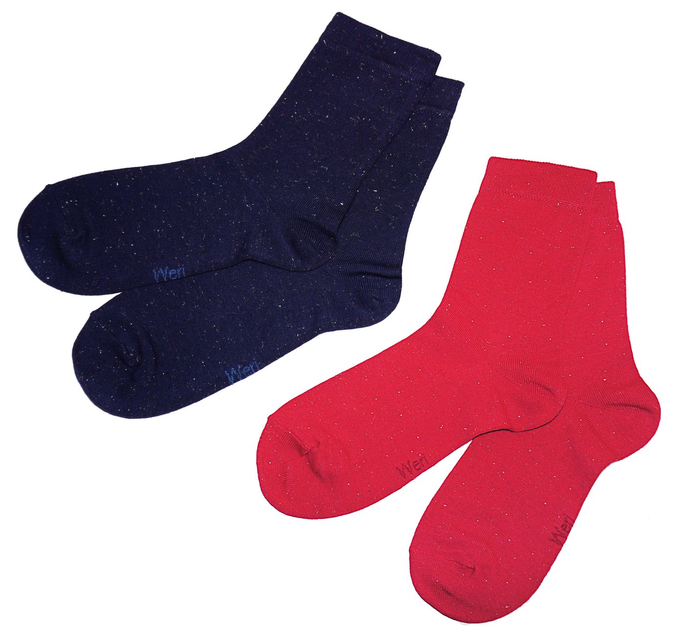 WERI SPEZIALS Strumpfhersteller GmbH Basicsocken Damen Socken 2-er Pack >>Metallic<< aus Baumwolle von WERI SPEZIALS Strumpfhersteller GmbH