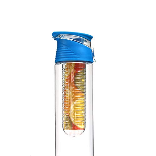 Wasserflasche Mit Fruchteinsatz Trinkflasche Wiederverwendbare Wasserflasche Sport Flasche Wasser Glaskolben Nette Wasser Flasche Blue,700ml von WESDOO