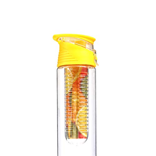 Wasserflasche Mit Fruchteinsatz Trinkflasche Wiederverwendbare Wasserflasche Sport Flasche Wasser Glaskolben Nette Wasser Flasche Yellow,700ml von WESDOO