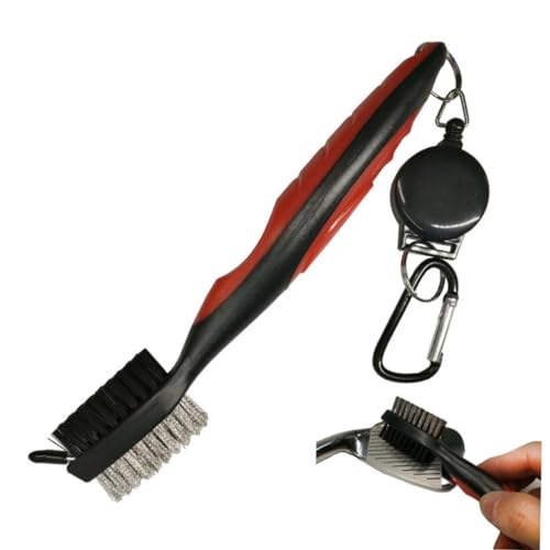 WESIEVYA Double Sided Golf Groove Cleaner mit Langlebigem PP Griff Edelstahlbürste und Einziehbarem Draht für Effektive von Golfschlägern und Schuhen Ergonomisch Farblich Zufällige Farbe von WESIEVYA