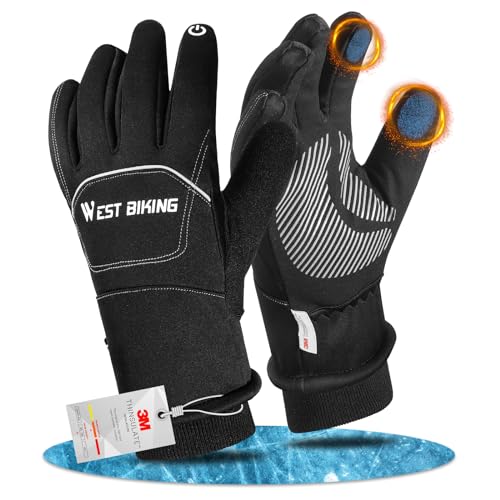 WESTGIRL Fahrradhandschuhe - 3M Thinsulate Winter Warme Handschuhe Herren Damen - wasserdichte Thermo Touchscreen Motorrad Handschuhe - Winterhandschuhe Skihandschuhe für MTB von WESTGIRL