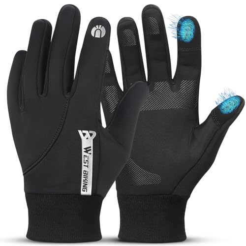 WESTGIRL Fahrradhandschuhe Winter Warme Handschuhe Herren Damen Touchscreen Thermohandschuhe Winddichte für Männer Frauen zum Radfahren Laufen Wandern von WESTGIRL