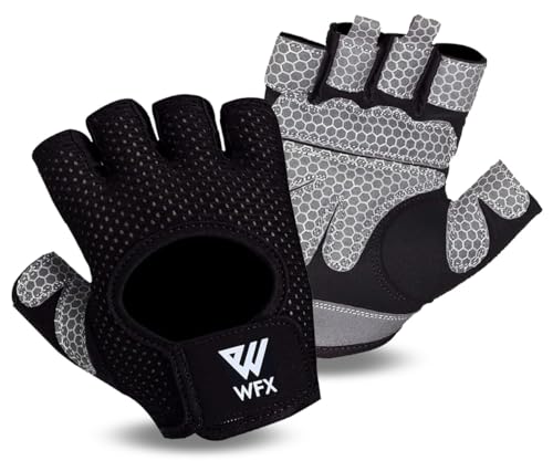 WESTWOOD FOX Fitness Handschuhe Atmungsaktive Trainingshandschuhe für Damen und Herren Gewichtheberhandschuhe Bodybuilding Gym Übung rutschfestes Crossfit Krafttraining (Schwarz ohne Handgelenk, XL) von WESTWOOD FOX