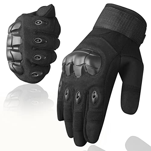 WESTWOOD FOX WFX Motorradhandschuhe Motorrad Herren Damen Vollfinger Touchscreen Mountainbike Handschuhe Premium Hartschale Rennrad MTB Reiten Racing Radfahren Wandern (Schwarz, S) von WESTWOOD FOX