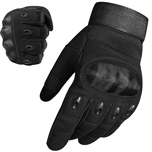 WESTWOOD FOX WFX Motorradhandschuhe für Damen und Herren, harte Knöchel, Vollfinger-Touchscreen-Motorradhandschuhe für Radfahren, Reiten, Wandern, Camping, Schwarz, Größe XL von WESTWOOD FOX