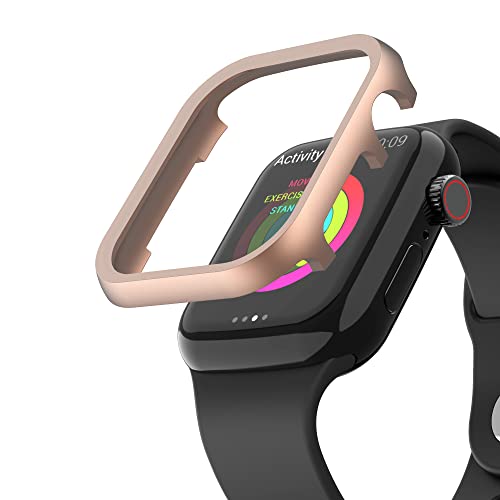 Metall Hülle Kompatibel mit Apple Watch Serie 4 Roségold, Bling Gehäuse Aluminium Protective Cover Gegen Kratze Schutzhülle Stoßfeste Schutz Hülle Bumper Kompatibel mit iwatch 40mm Series SE 4 5 6 von WFCKPQF