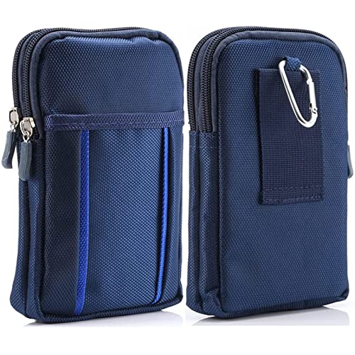 Handytasche Gürteltasche Herren, Doppelschicht Handy Gürtel Hüfttaschen, Klein Nylon Herrentasche Smartphone Taille Tasche Wandertasche mit Gürtelclip Bauchtaschen Leichtgewicht Handyholster Waist Bag von WFCKPQF