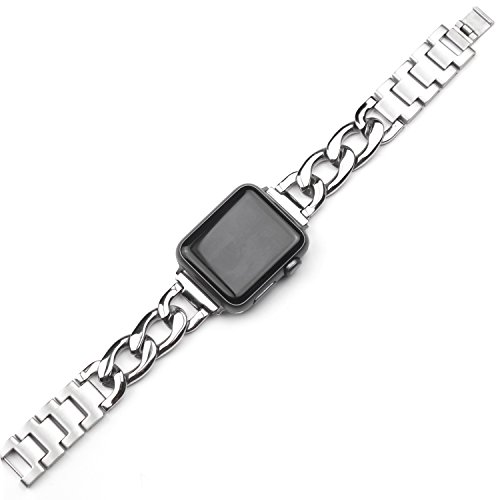 Kompatibel mit Apple Watch 44mm Uhrenarmbänder, Metallarmband Ersatz Band Metall Einstellbar Kompatibel mit iWatch Bling Edelstahlarmband 42mm 44mm 45mm 49mm Serie Ultra/Ultra2 SE 9 8 7 6 5 4 3 2 1 von WFCKPQF