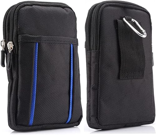 Vertikal Handy Gürteltasche Schwarz, Smartphone Handy gürtelhülle mit Clip Bauchtasche Hüfttasche Reiseholster Taille Holster Outdoor Sport Telefon Taschen Lauftasche Brieftasche mit Karabinerhaken von WFCKPQF