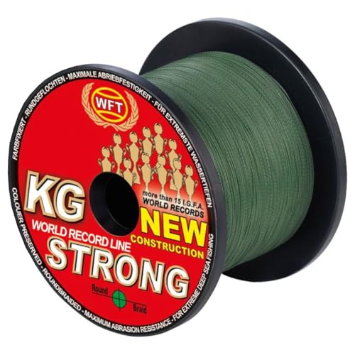 WFT 0,64mm 109kg Strong Green - 1000m geflochtene Angelschnur, Geflechtschnur zum Meeresangeln, Meeresschnur von WFT