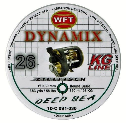 WFT Dynamix Round Deep Sea grün 520m, geflochtene Schnur zum Meeresangeln, Meeresschnur für Tiefsee, Schnur für Multirolle, 0,30mm 26kg von WFT