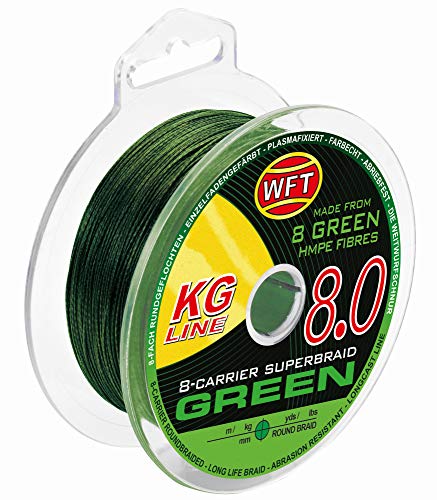 WFT KG 8 grün 150m - Geflochtene Angelschnur, Durchmesser/Tragkraft:0.14mm / 19kg Tragkraft von WFT