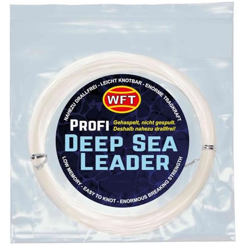 WFT KG Mono Deep Sea Leader Clear 165KG 1,80mm - 50m Meeresvorfach, Vorfachmaterial zum Meeresangeln, Vorfachschnur von WFT