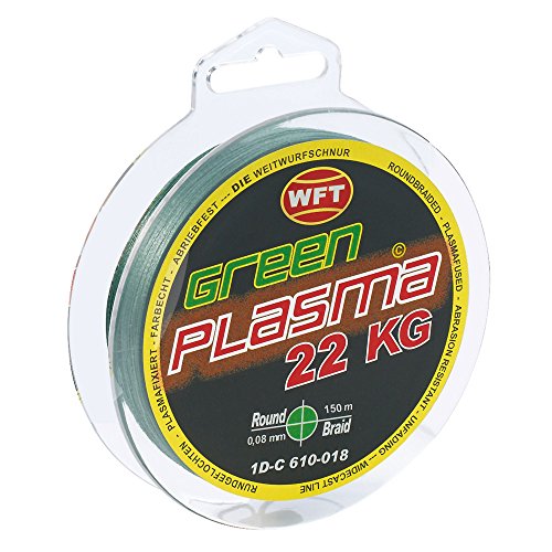 WFT KG Plasma Round 150m geflochtene Schnur 0,08mm-0,36mm, Durchmesser:0.10mm, Farbe:Grün von WFT