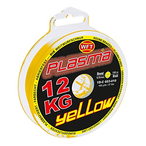 WFT KG Plasma Round 150m geflochtene Schnur 0,08mm-0,36mm, Durchmesser:0.12mm, Farbe:Gelb von WFT