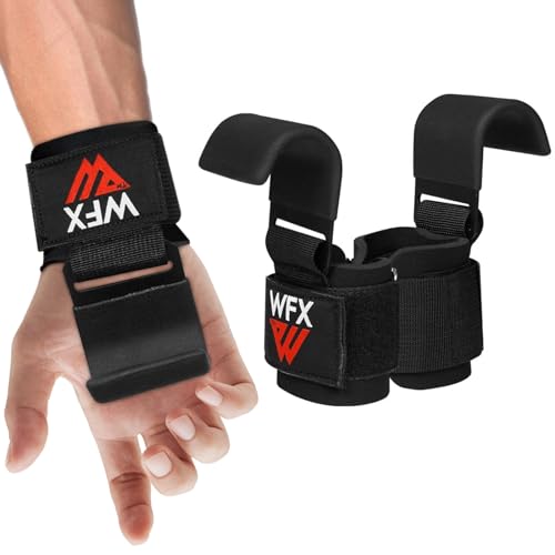 Gewichtheberhaken Gewichtheben Haken Gummibeschichtete Griffe Rutschfest 7mm Neopren Handgelenkpolster für Gewichtheben Gewichtheben für Krafttraining Krafttraining von WFX