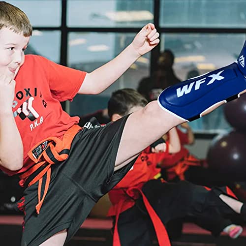 Schienbeinschoner für Kinder, MMA-Beinschutz, für Jungen und Mädchen, Blau von WFX