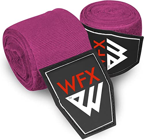 WFX Boxhandbandagen 3,5 4,5 Meter Kampfsport Bandagen Innenhandschuhe Handgelenkstütze Gurte Stanzen unter der Hand Knöchel Schwere elastische Trainingstasche Muay Thai (3,5 m, Rosa) von WFX