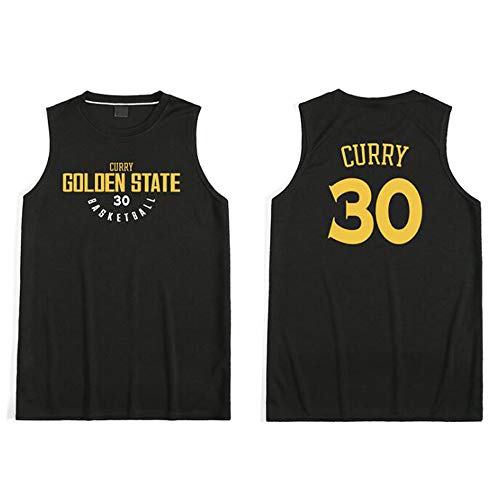 Basketballspieler Curry gleichen Stil Training ärmellose Weste Tops Nummer 30 Fans Sporttrikot (schwarz, XL) von WFesaFon