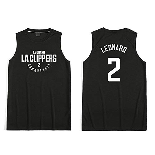 Basketballspieler Leonard gleichen Stil Training ärmellose Weste Tops Nummer 2 Fans Sporttrikot (schwarz, XL) von WFesaFon