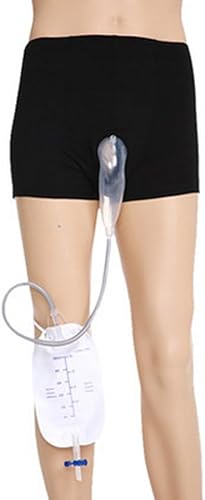 WGE Männliche Inkontinenz Wiederverwendbare Tragbare Unterhose Komfort Atmungsaktiv Urinal System Mit Sammlung Urin Tasche,XL von WGE