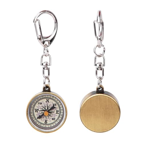 2 Stück Leichter Kompass-Schlüsselanhänger, Robuster Taschenkompass, Mini-Kompass, Freunde von WGFOIP