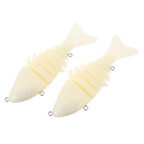 WHAMVOX 2 Stücke Fischköder Lebensechte Körper Locken Spinner Angeln Gefälschte Köder DIY Unlackiert Simulation Weichen Fischköder Eisen Beige von WHAMVOX
