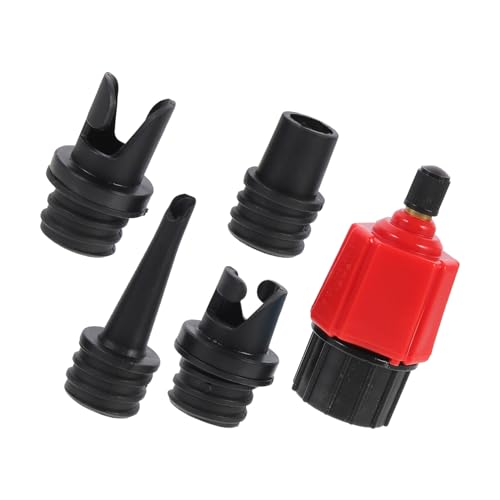 WHAMVOX 5 Stück Teiliges Ventiladapter Kajak und Schlauchboot Langlebiger Gummi Adapter mit Robuster Dichtung Vielseitig Kompatibel mit Luftpumpe und Paddelboot Rot von WHAMVOX
