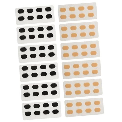 WHAMVOX 80 Paare Brillen Nasenpads Eva schaum Antirutsch Nasenpolster Selbstklebend Hautfarbene und Schwarze Ovalförmige Nasenschutzpads Kompatibel mit Kunststoff Metallfassungen von WHAMVOX