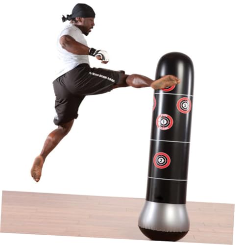 WHAMVOX Aufblasbarer Boxsack Stehend aus Premium PVC Dickes Material Senkrechte Sandsäule für Fitness Stressabbau und Boxtraining Zuhause Geeignet für Erwachsene von WHAMVOX
