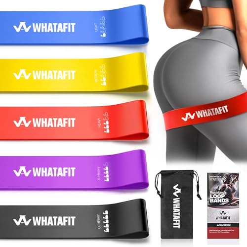 WHATAFIT Resistance Loop Bands Premium Exercise Fitness Band for Stretching, Crossfit, Pilates, Yoga, Physiotherapie, Home Gym.Fitness Stretch Bands for Booty Legs von WHATAFIT