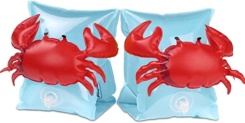 Whitestar Colourful Kids Armbands – Training Aids Inflatable Toddler Armbands– Adventurous Arm Floaters Kids – Vibrant Cartoon Water Safety Floaties Sleeves (Crab & Flamingo) von WHITESTAR LONDON