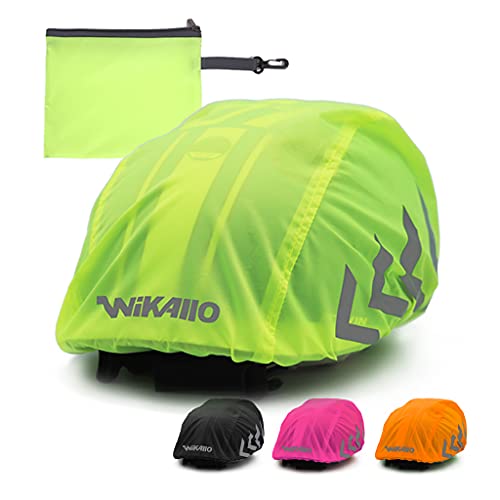 WIKALLO® wasserdichter Regenschutz für den Fahrradhelm Reflektoren wasserdichte Regenhaube Fahrradhelm Unisex Regenüberzug für den Helm mit Gummizug wasserfester Helmüberzug (Herren, Damen, Kinder) von WIKALLO