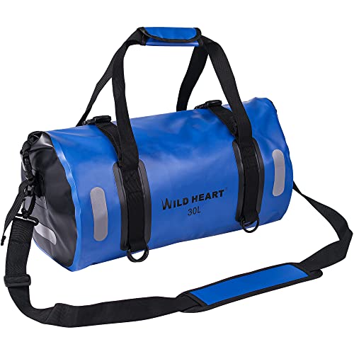 Wild Heart wasserdichte Tasche für Kajakfahren, Camping, Boot, Radfahren 20L 30L 40L (blau, 30L) von WILD HEART