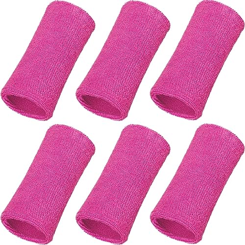 15,2 cm lange Sportarmbänder, Schweißband, elastisch, athletische Handgelenkbänder, Armbänder für Gymnastik, Tennis, Outdoor-Aktivitäten (Hot Pink) von WILLBOND
