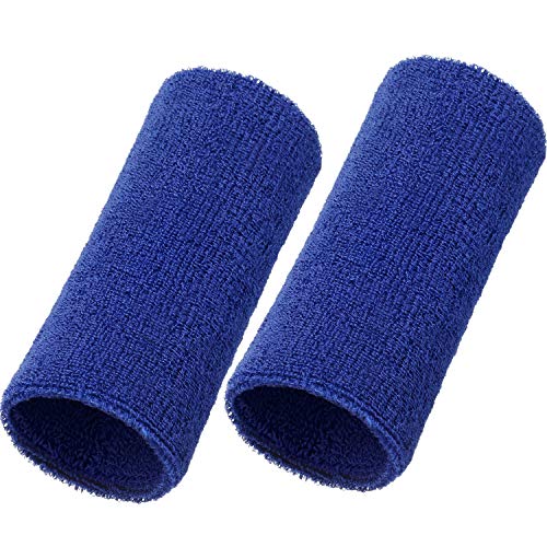 WILLBOND 6 Inch Wrist Sweatband Sport Wristbands Elastic Athletic Wrist Bands for Sports (Blue) von WILLBOND